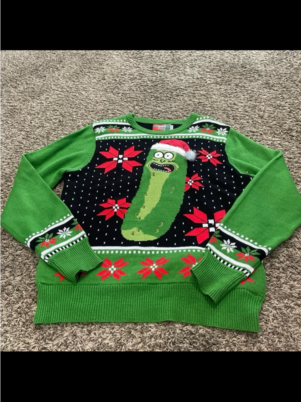 Spencer’s workshop Rick and Morty pickle Rick Christmas sweater medium
